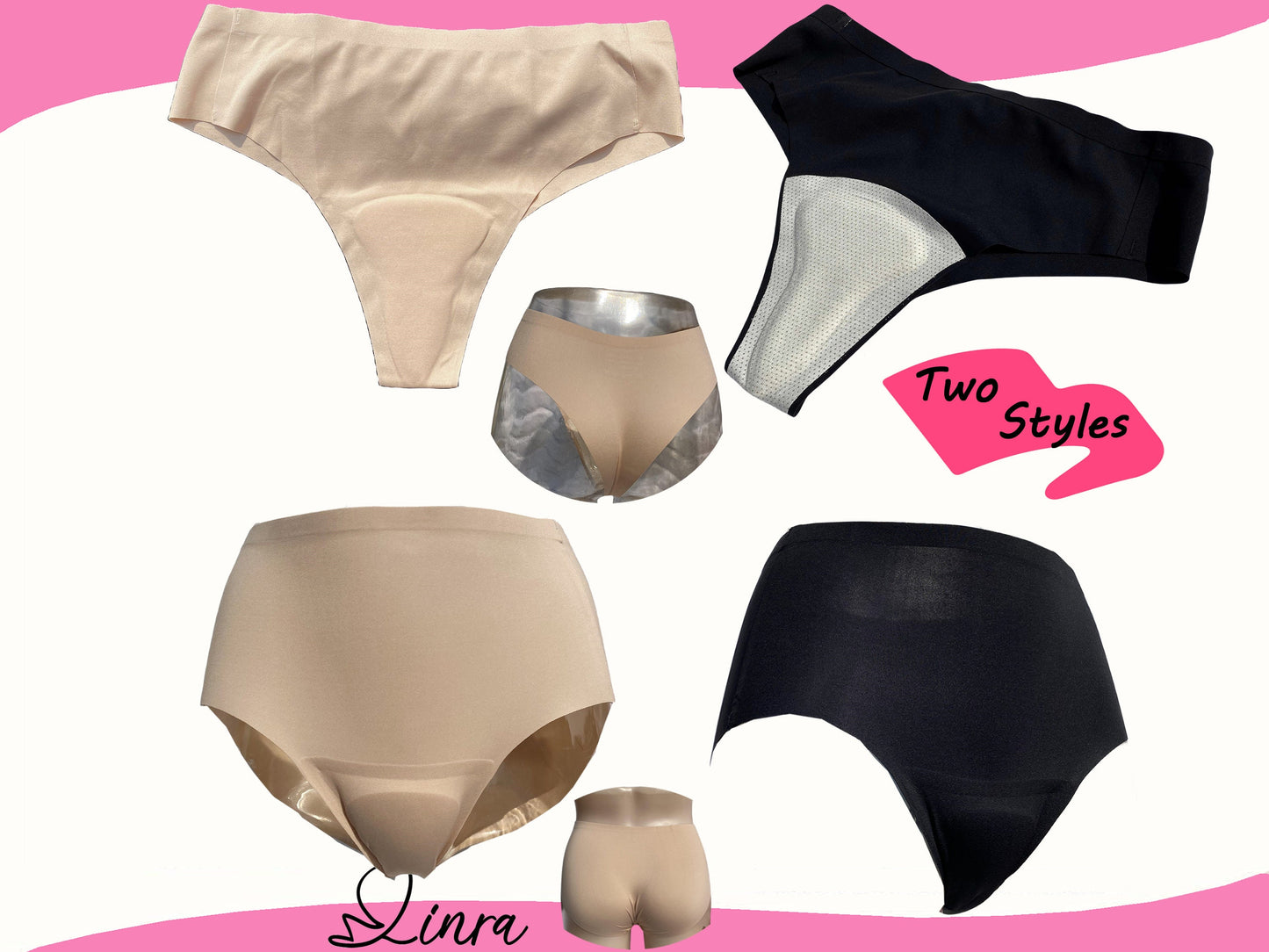 LINRA Avoid Camel Toe Proof Thong Camel Toe Concealer Pad Panty Invisible Guard for Women Bikini Brief Underwear,2 Styles