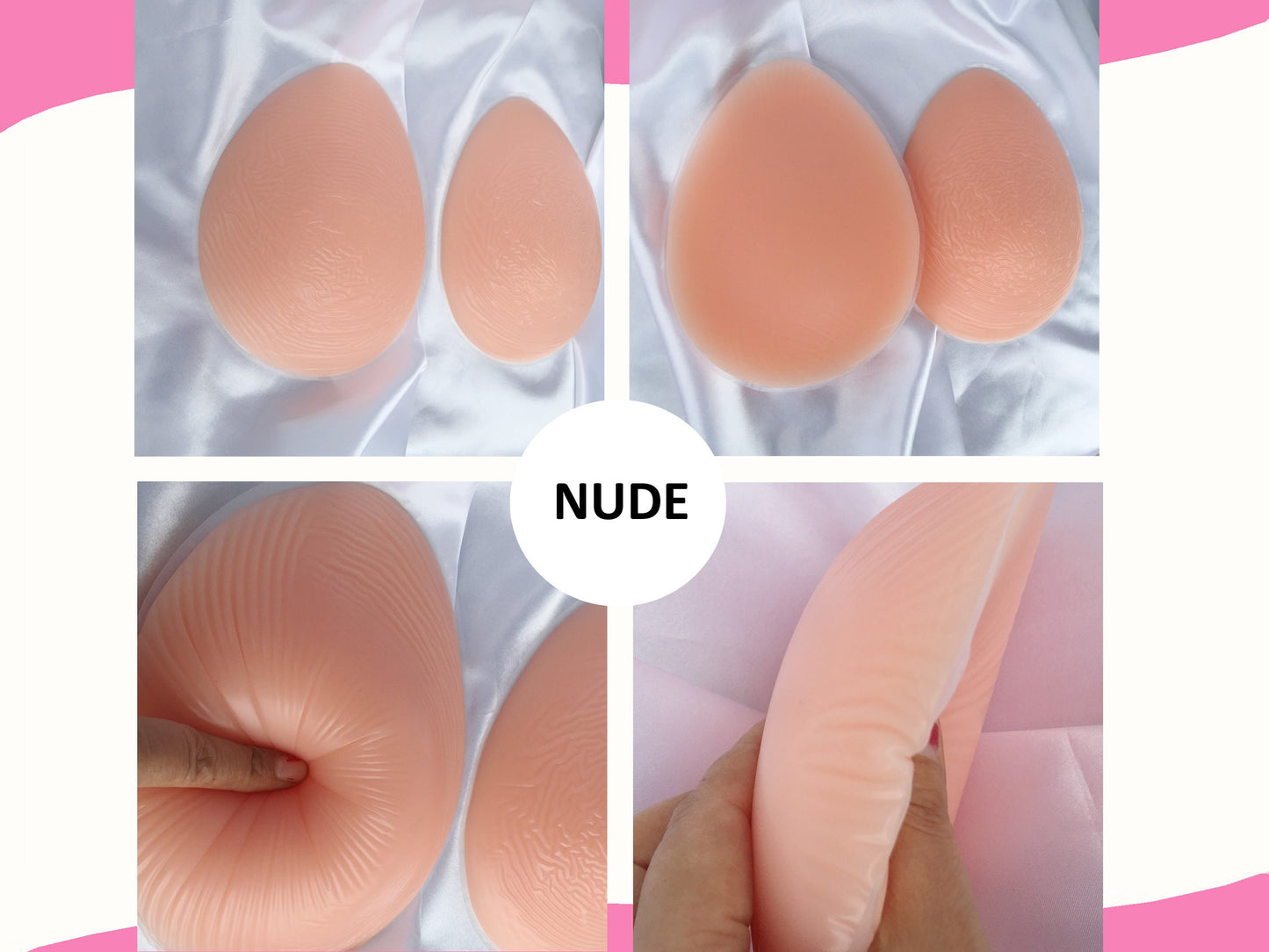 LINRA 1000g Self-Adhesive Silicone Padded Women Butt Hip Up Padded Enhancer Push Up Butt Lifter Enhancer Thickness 5cm/1.96 inches